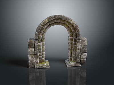 Gate House Stone Gate House Gate Post Stone Gate Post Ruin Gate Post Arch Stone Post Outdoor Articles Realistic 3d model