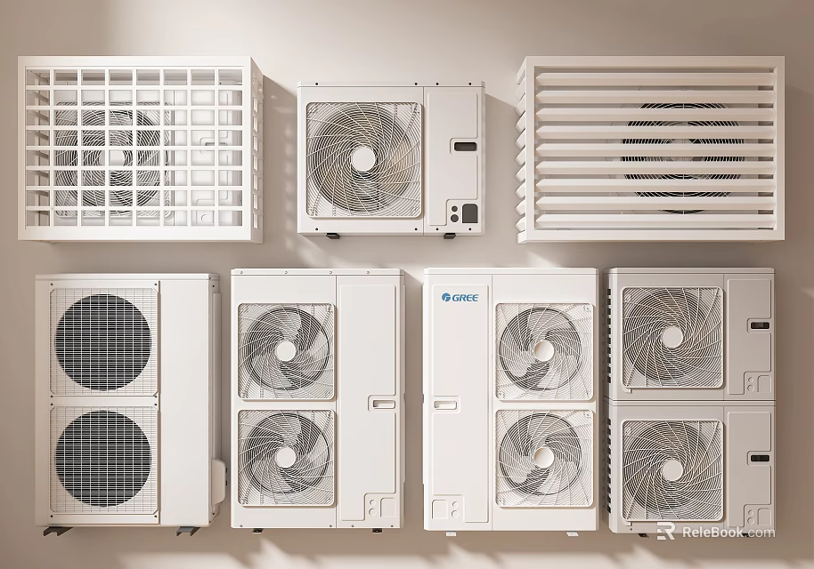 Modern Air Conditioner Fans with Various Designs for Efficient Home Cooling Solutions 3d model