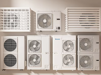 Modern Air Conditioner Fans with Various Designs for Efficient Home Cooling Solutions 3d model