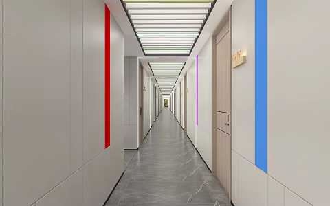 modern aisle apartment aisle 3d model
