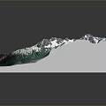 Stunning 3D Mountain Landscape with Snowy Peaks Glaciers and Green Valleys
