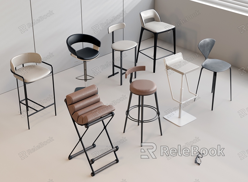 Metal Bar Chair Leather Bar Chair Fabric Bar Chair Solid Wood Bar Chair model