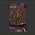 League of Legends Red Hair Doll with Weapons and Accessories in Purple Packaging