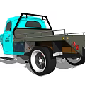 Vintage Blue Classic Truck With Retro Design And Old Fashioned Features