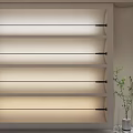 Wall Washer Lights With Horizontal Arrangement Soft Lighting On White Wall And Small Potted Plant