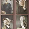 Animal Portrait Paintings In Classical Attire As Decorative Wall Art For Home