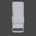 Blue And White Compact Delivery Van With Side Door And Front Panel Design 3d model