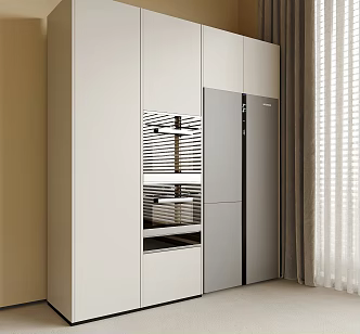 refrigerator cabinet embedded refrigerator embedded oven cabinet 3d model