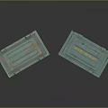 Green Vintage Metal Storage Boxes With Yellow Labels And Rustic Design