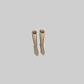 Beige Knee High Suede Boots with Stiletto Heels and Pointed Toe Design
