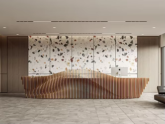 Modern Front Office Front Desk 3d model