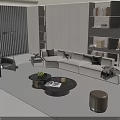 Modern Luxury Cream Sectional Sofa And Round Glass Coffee Table Set For Elegant Living Room