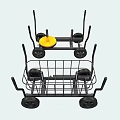 Fitness Sports Equipment Featuring Metal Frame Cart And Yellow Training Disc With Wheels
