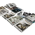Various Interior Design Books Magazines With Home Decor Covers And Scenes 3d model