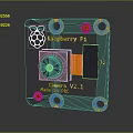 Raspberry Pi Camera V2.1 Module Design With Black Orange Casing And Mounting Holes 3d model