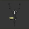 Black Military Machine Gun With Yellow Drum Magazine Tripod Stand And Scope