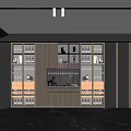 Elegant Contemporary Wine Cabinet Design With Glass Shelves And Wine Bottle Storage