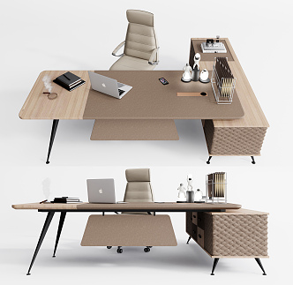 Modern Office Desk and Chair Office Desk and Chair Combination 3d model