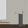 Sleek Terrazzo Pedestal Washbasin In Modern Bathroom With Mirror And Faucet