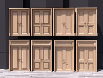 New Chinese Double Door 3d model