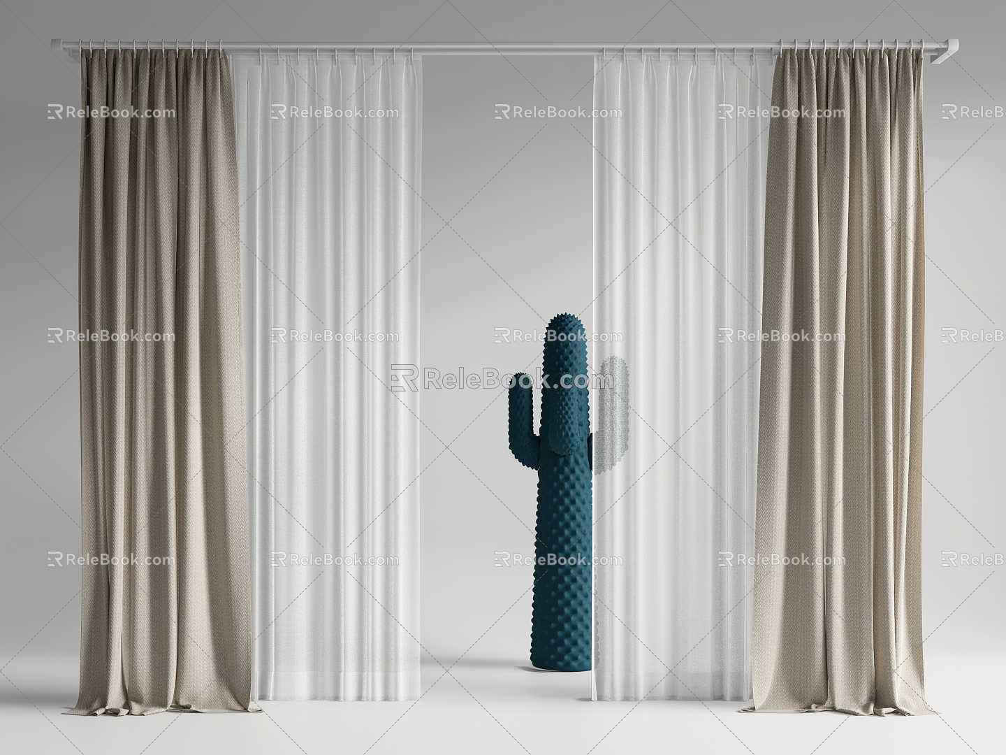 Curtain Curtain Rod 3d model