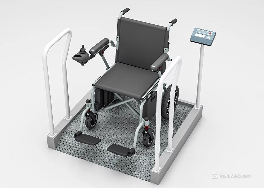 Medical Equipment for Wheelchair Weighing with Handrails Platform and Digital 3d model 