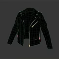 Black Leather Jacket Classic Biker Style With Zipper Closure Front Pockets And Sleek Design