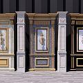 European-style wall panel decorative column 3d model