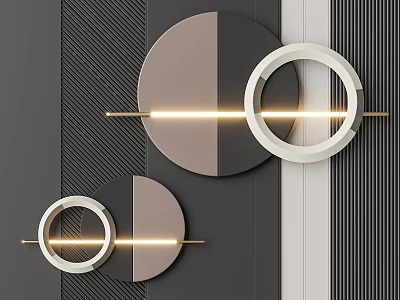 Modern Wall Decor With Circular Designs And Integrated Lighting 3d model