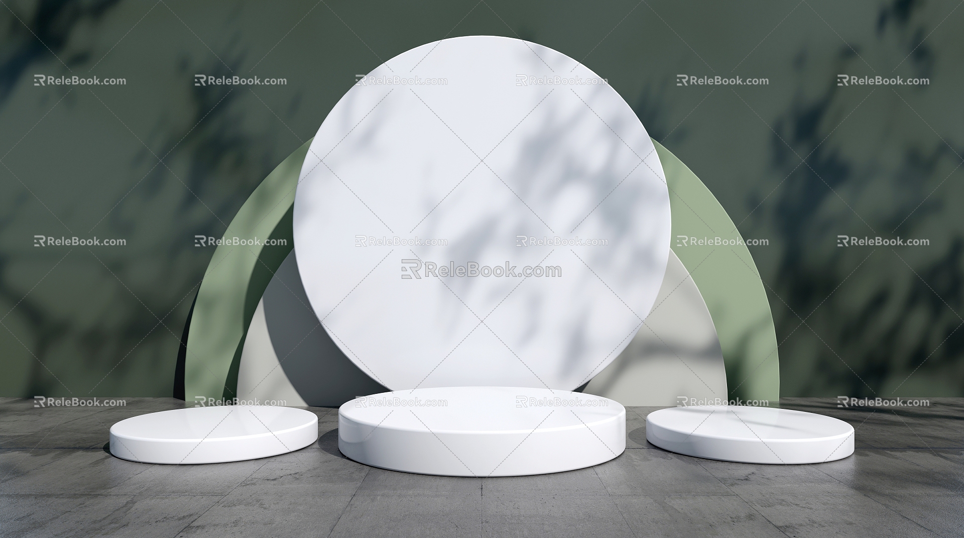 Modern booth simple geometric e-commerce background 3d model