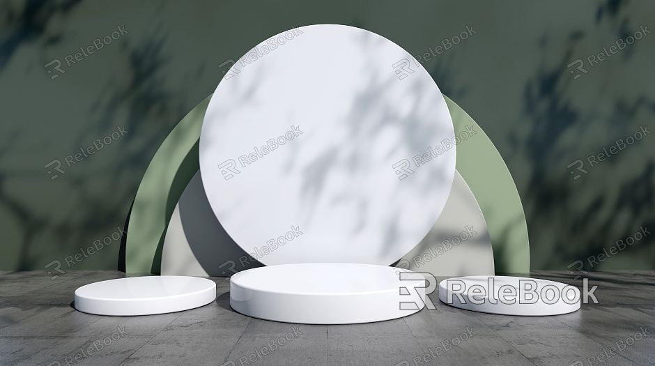 Modern booth simple geometric e-commerce background model