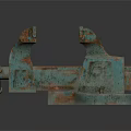 Rusty Bench Vice Hardware Tool With Metal Construction And Clamp Mechanism 3d model