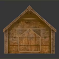 Rustic Wooden Dog House With Brown Roof And Front Entrance Design