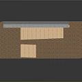 Architectural 3D Model With Textured Wall Brown Platform And Staircase Design