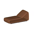 Unique-shaped Modern Sofa With Sleek Brown Leather And Curved Design 3d model
