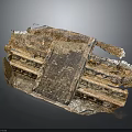 Ancient Architectural Ruins Featuring Stone Brick Layers And Weathered Structural Remains