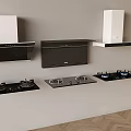 Modern Kitchen Appliances Range Hoods And Gas Stoves With Multiple Styles Light Walls Wooden Flooring