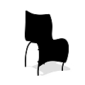 Modern Black Leisure Chair With Sleek Design And Metal Legs Curved Backrest