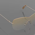 Fashionable Gold Frame Sunglasses With Gradient Lenses And Decorative Temples Design