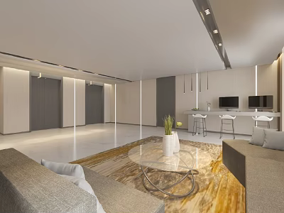 Hotel reception area 3d model
