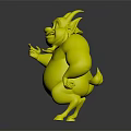 Cartoon Character Sheep like Creature With White Body Pink Nose Horns And Stocky Limbs