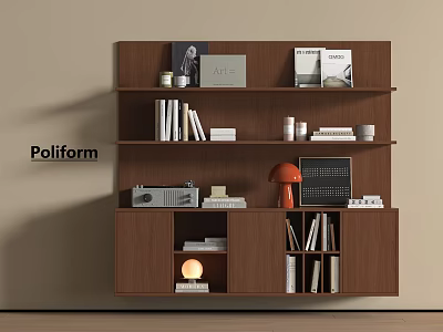 Modern Middle Ancient Bookcase Decorative Cabinet Log Open Bookcase Open Bookshelf One-word Book 3d model