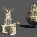 Intricate Fantasy Castle Models With Spires Towers And Decorative Structures