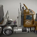 Brown Heavy Duty Truck For Cargo Transportation With Trailer