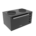 TOWER Black Electric Oven with Top Hot Plates and Knob Controls Modern Kitchen Appliance
