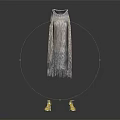 Elegant Sleeveless Fringe Dress With Beaded Neckline And Yellow Shoes
