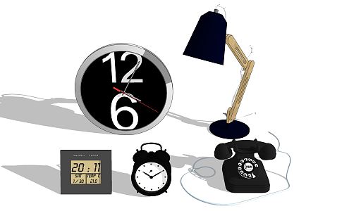 modern clock alarm clock digital equipment 3d model