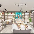 Modern Specialty Store Interior With Shelves Product Displays And Decorative Lighting