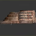 Historic Stepped Architecture With Circular Top And Square Stone Base Design