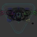 Rigged Darth Vader 3D Model With Front And Back Views And Red Lightsaber